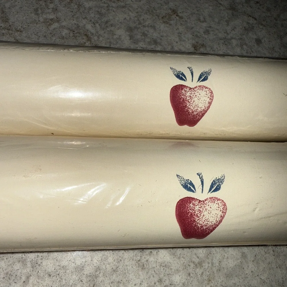 Vintage Sunworthy Wallpaper Cottage Apple 2 Double Rolls 55.4 Sq Ft Each NOS